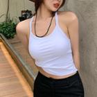 Strappy Back-slit Halter Top