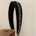 Rhinestone Alloy Headband Black - One Size