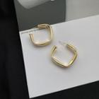 Square Alloy Earring 1 Pair - Earring - Silver Pin - Gold - One Size