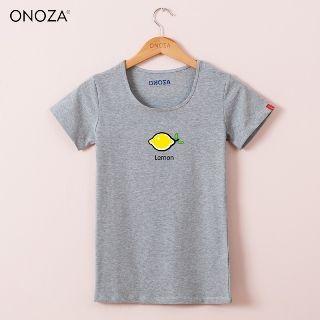 Short-sleeve Lemon Print T-shirt