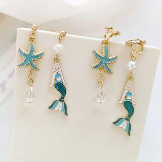 Non-matching Mermaid Starfish Dangle Earring