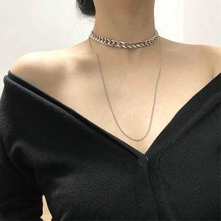 Chunky Chain Layered Choker Necklace