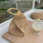 Perforated Wood Tote Bag One Size