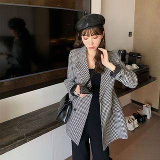 Houndstooth Double Breasted Blazer