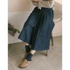 Band-waist Pintuck-front Skort