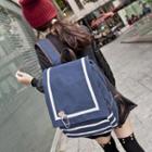 Striped Flap Canvas Backpack
