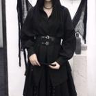 Set: Plain Shirt + Buckled Waist Belt