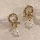 Embellished Earring 1 Pair - Pearl - One Size
