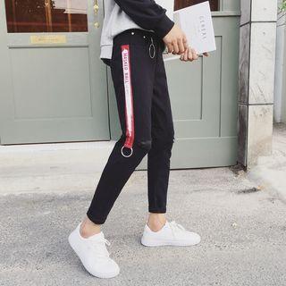 Ribbon Detail Slim-fit Pants