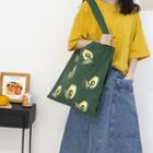 Avocado Print Canvas Tote Bag Dark Green - One Size