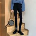 Plain High-waist Slim Fit Pants