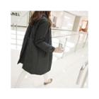 Fly-front Pleated-back Zip-up Coat