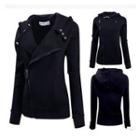 Hooded Asymmetric Zip Jacket