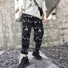 Face Print Straight-fit Pants
