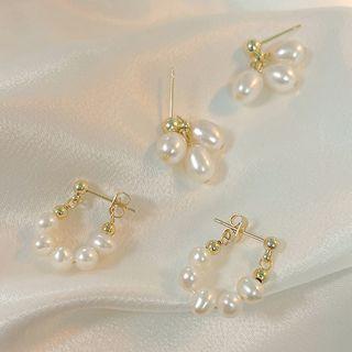 Sterling Silver Faux Pearl Drop Earring (various Designs)