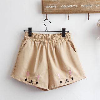 Rabbit Embroidery Shorts
