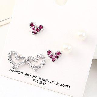 Set: Rhinestone / Faux Pearl Earring 140459 - Set - As Shown In Figure - One Size