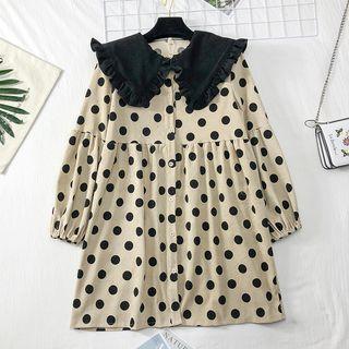 Peter Pan-collar Dotted Shirtdress