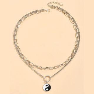 Layered Yin Yang Pendant Necklace