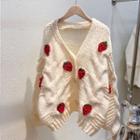 Strawberry Cardigan Off-white - One Size