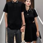 Couple Matching Short-sleeve Polo Shirt / Short-sleeve Mini Polo Dress / Shorts / Set