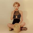Halter Sheer-panel Dotted Swimsuit