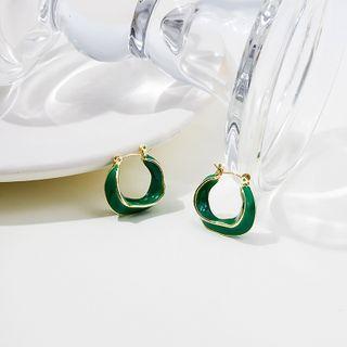 Irregular Hoop Earring E4499 - 1 Pair - Green - One Size