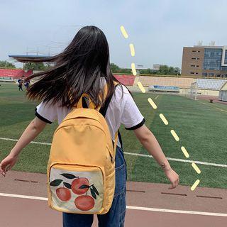 Orange Print Lightweight Backpack