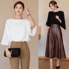 Tall Size Bell-sleeve Chiffon Blouse