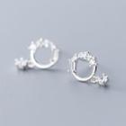 925 Sterling Silver Rhinestone Dangle Earring 1 Pair - Earrings - One Size