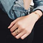 Alloy Chained Open Ring 925 Silver Ring - Gold - One Size