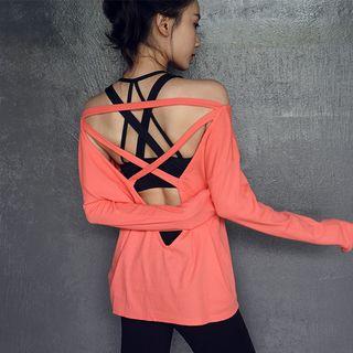 Long-sleeve Open-back Sports Top