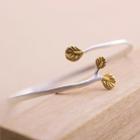 925 Sterling Silver Leaves Open Bangle