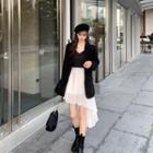Blazer / V Neckline Sleeveless Top / High Waist Skirt