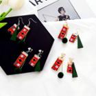 Embroidered Ribbon Non-matching Drop Earring