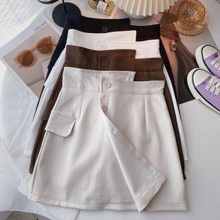 High Waist Asymmetrical A-line Skirt
