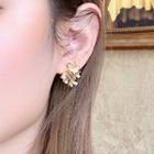 Faux Pearl Square Alloy Earring Bm0153 - Earrings - Gold - One Size