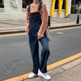 Denim Straight-cut Jumpsuit