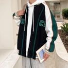Lettering Color Block Jacket