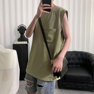 Pocket Detail Oversize Tank Top