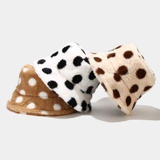 Dotted Fluffy Bucket Hat