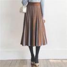 Accordion-pleated Maxi Knit Skirt