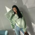 Drawstring Shirred Oversized T-shirt
