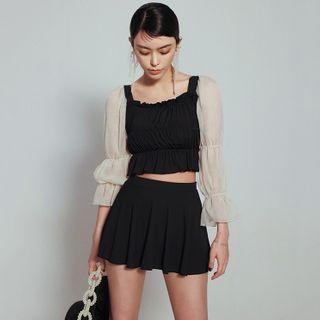 Lantern-sleeve Swimdress