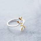 Branches Sterling Silver Open Ring Silver & Gold - One Size
