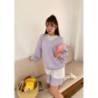 V-neck Sweatshirt & Drawcord Sweatshorts Set