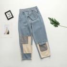 Color Block Baggy Jeans