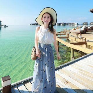 Open Back Printed Jumpsuit