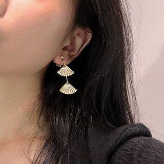 Non-matching Faux Pearl Alloy Fan Dangle Earring