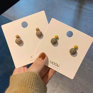 Plaid Bead Dangle Earring